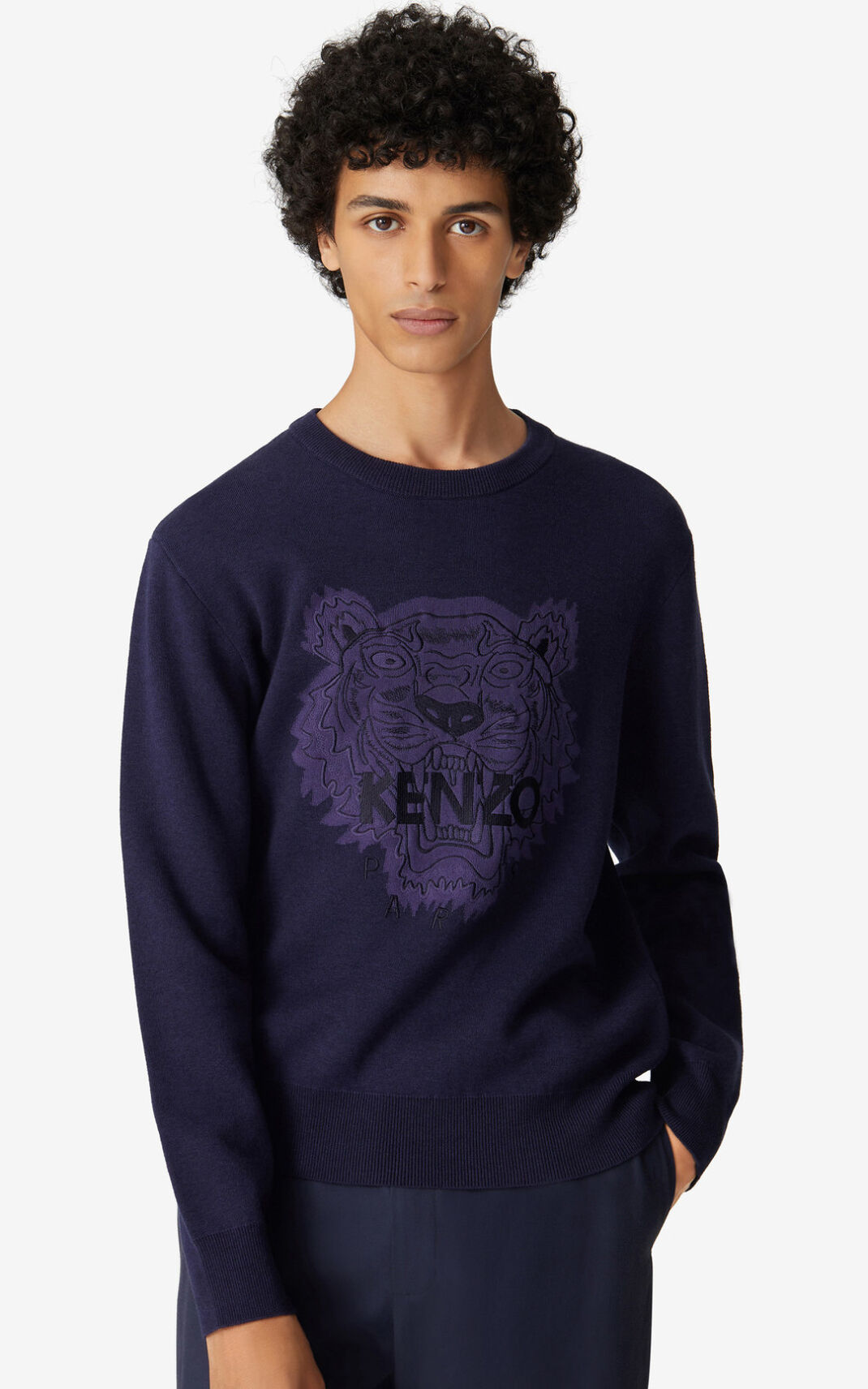 Kenzo Tiger Moška Pulover Mornarsko Modra SI-3649641